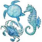 Decoração de parede Tatuo Summer Coastal, 3 peças para banheiro e quarto Decoração de parede Tatuo Summer Coastal, 3 peças para banheiro e quarto