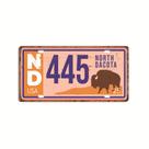 Decoração de parede Vintage North Dakota, matrícula em ferro 30x15cm