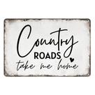 Decoração de parede Vintage Tin Sign Country Roads Take Me Home 30x20cm