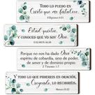 Decoração de parede Yousoontic Spanish Bible Verses Placa de madeira x4