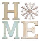 Decoração de parede ZAZIWZ Farmhouse Home Signs com relógio de moinho de vento