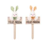 Decoração de Páscoa Plaquinha Pelúcia Feliz Páscoa