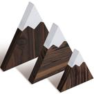 Decoração de prateleira de montanha de madeira Maitys, 3 peças, 3 tamanhos, café Decoração de prateleira de montanha de madeira Maitys, 3 peças, 3 tamanhos, café