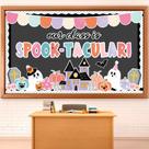 Decoração de quadro de avisos de sala de aula Halloween Ghost Set