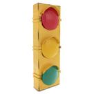 Decoração de Semáforo Iluminado para Parede - 23,5 Polegadas - Luzes Piscantes Vermelha, Amarela e Verde