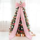 Decoração de topo de árvore de Natal Giant Bow Dusty Pink