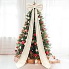Decoração de topo de árvore de Natal Giant Bow Wavwavw Ivory