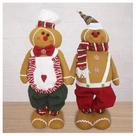 Decoração Dupla Boneco Natal Ginger Biscoito Perna Ajustável 75cm