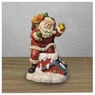 Decoração Enfeite Natal Papai Noel Na Chaminé Com LED 26cm