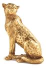 Decoraçao Escultura Leopardo Polirresina Dourado Mart 12441
