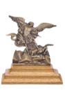 Decoração escultura São Miguel Arcanjo mini com pedestal