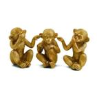 Decoraçao Esculturas Macaco Dourado 3 peças Mart 17832 Decoraçao Esculturas Macaco Dourado 3 peças Mart 17832