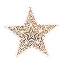 Decoração estrela de madeira corte laser branca c/5 leds -20cm. Decoração estrela de madeira corte laser branca c/5 leds -20cm.