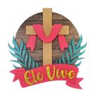Decoração Festa Guirlanda Páscoa Cristã Ele Vive EVA