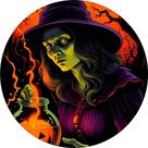 Decoração Festa Halloween Painel Redondo Sublimado Bruxas Góticas ou Místicas Grande 1,50 cm Tecido Premium Veste Fácil Decoração Festa Halloween Painel Redondo Sublimado Bruxas Góticas ou Místicas Grande 1,50 cm Tecido Premium Veste Fácil