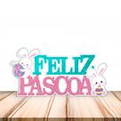 Decoração Festa Letreiro Feliz Páscoa Painel C/ Glitter 56cm