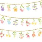 Decoração floral de primavera para chá de bebê Garland Banner UNIIDECO