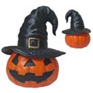 Decoração Halloween Abóbora Chapéu Bruxa Enfeite Plástico