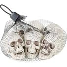 Decoração Halloween Conjunto Com 6 Crânios de Caveiras de Plastico pra Lapides e Cemitérios