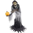 Decoração Halloween Terror Gigante Boneco Caveira Cameron 2,15 metros Brinquedo Animatronics Eletrônico Com Som Led e Movimentos