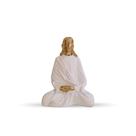 Decoração Imagem Estátua Jesus Cristo Meditando Em Gesso - 23 Cm