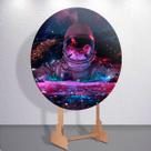 Decoração infantil festa com painel redondo capa Astronauta Galaxia Estrela tamanhos grande e mini