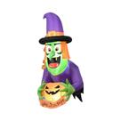 Decoração Inflável De Halloween: Bruxa Fantasma De Cabeça Verde Para Escalar Paredes, Ornamento LED