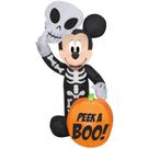 Decoração inflável de Halloween Gemmy Mickey Mouse Skeleton