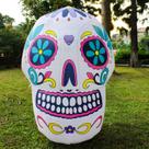 Decoração inflável de Halloween KITBONIS, caveira colorida de 1,2 m