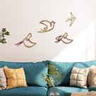 Decoração Kit 4 Pássaros Acrílico Parede Escultura Minimalista