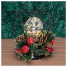 Decoração Lamparina Natal Enfeite Iluminado Natalino 21cm