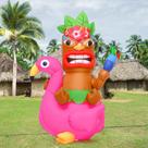 Decoração LED para exterior Shappy de 1,5 m inflável Tiki Flamingo