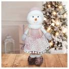 Decoração Natal Boneco De Neve Rosa Natalina 45cm Decoração Natal Boneco De Neve Rosa Natalina 45cm