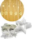 Decoração Natal Cascata Estrela 138 Lâmpadas LEDs Amarelo 3M Decoração Natal Cascata Estrela 138 Lâmpadas LEDs Amarelo 3M
