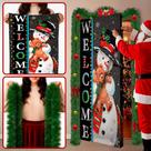 Decoração Natal Kit Capa de Porta Natalina + 2 Festão Verde de 4 metros
