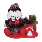 Decoração Natal Papai Noel Tecido Xadrez Natalino 27cm