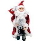Decoração Papai Noel Com Casaco Saco Presentes Lampião 30cm