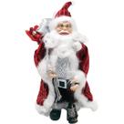 Decoração Papai Noel Com Casaco Saco Presentes Lampião 30cm