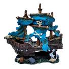 Decoração para Aquário M2cbridge Naufrágio Pirata Azul 23x22x8 cm