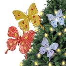 Decoração Para Árvore De Natal Borboleta com Glitter enfeite