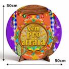 Decoração para Festa Junina Arraiá Capa de Porta ou Painel de Mesa em Tecido Veste Fácil com Elástico