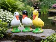 Decoração para jardim patinho tuiuiú e garça em cerâmica Decoração para jardim patinho tuiuiú e garça em cerâmica