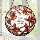 Decoração para pendurar janelas com vitrais Suncatcher Cardinal Tatkuink Decoração para pendurar janelas com vitrais Suncatcher Cardinal Tatkuink