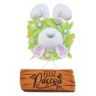 Decoração Páscoa Guirlanda Feliz Páscoa Coelho de Costa 54cm