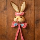 Decoração Pendente Cabeça Coelho Laço Enfeite Páscoa De 90cm
