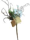Decoração Pick Decorativo Amora Branca Natalino Laço Juta