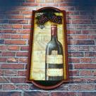 Decoração quadro vinho 2D parede 80cm x 30 cm