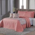 Decoração Quarto Elegante Cobre Leito Colcha + Peseira + Capa de Almofada Cama Queen 06 Peças.