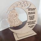 Decoração Santo Anjo Menino Menina batizado crisma presente lembrancinha primeira comunhão Mdf 19cm