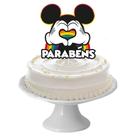Decoração Topo de Bolo Festa Mickey Arco-Íris - 01 unidades - Regina -